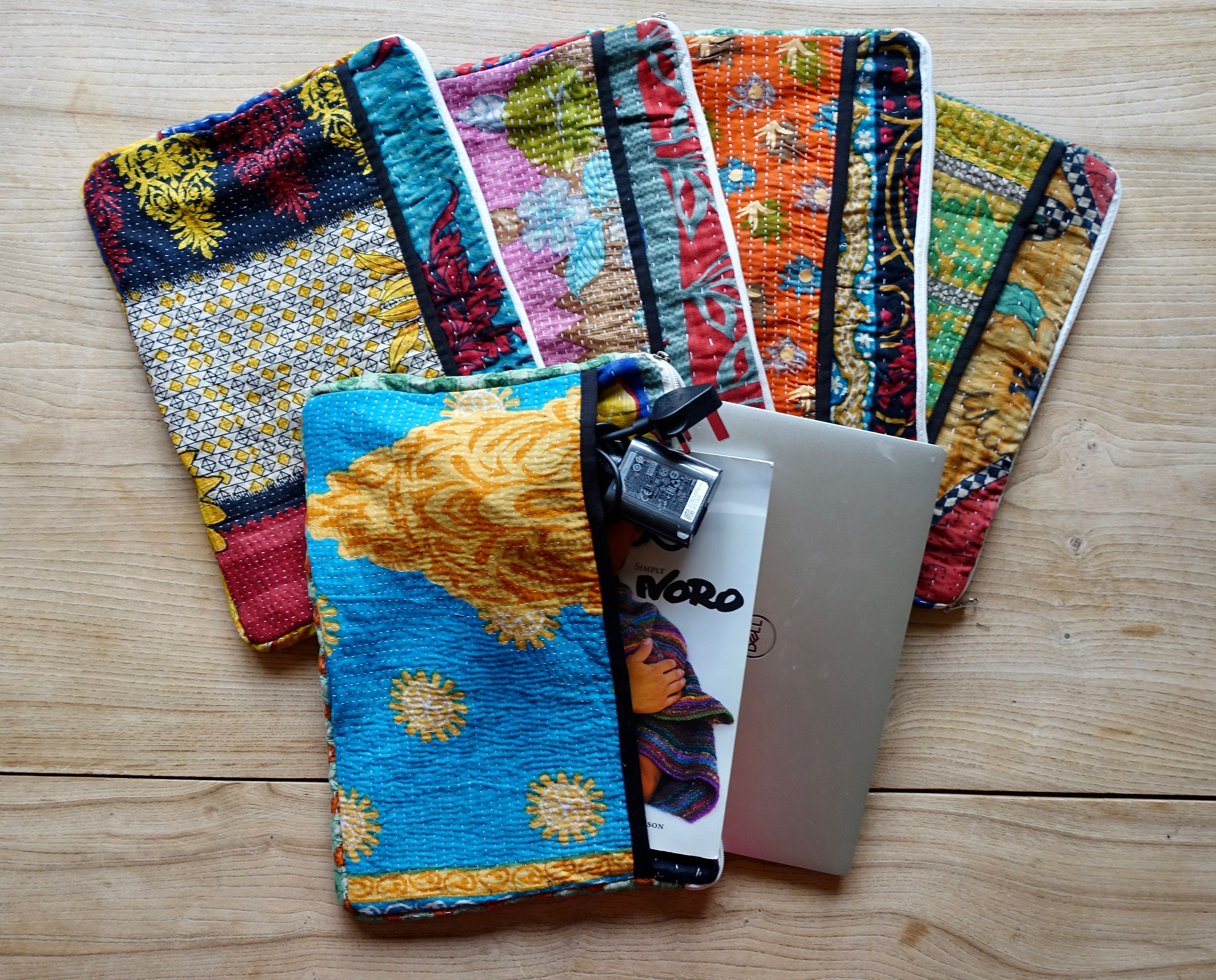 Quilted Tablet Laptop Case Vintage Indian Cotton Kantha Etsy UK