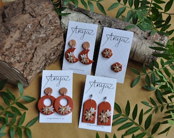 Autumn Flowers: Polymer Clay Earrings // Handmade Earrings // Autumn Polymer Clay Earrings // Drop Earrings // Statement Earrings