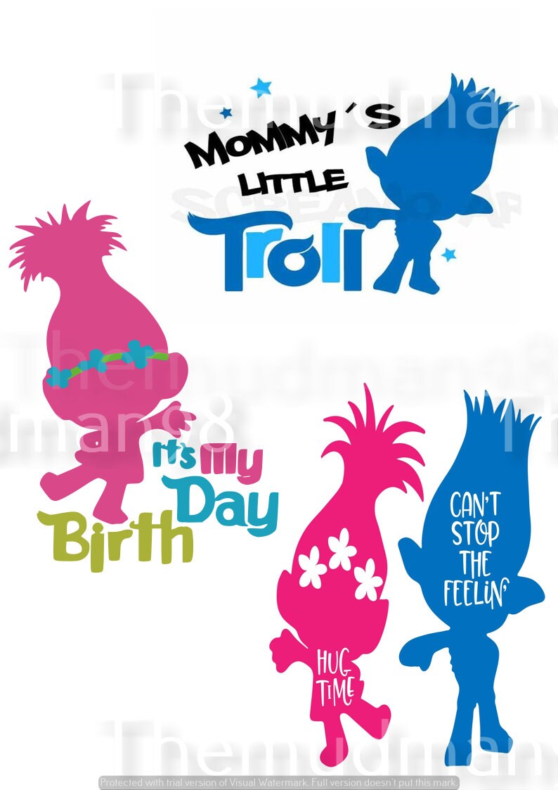 SVG Trolls Cricut Silhouette