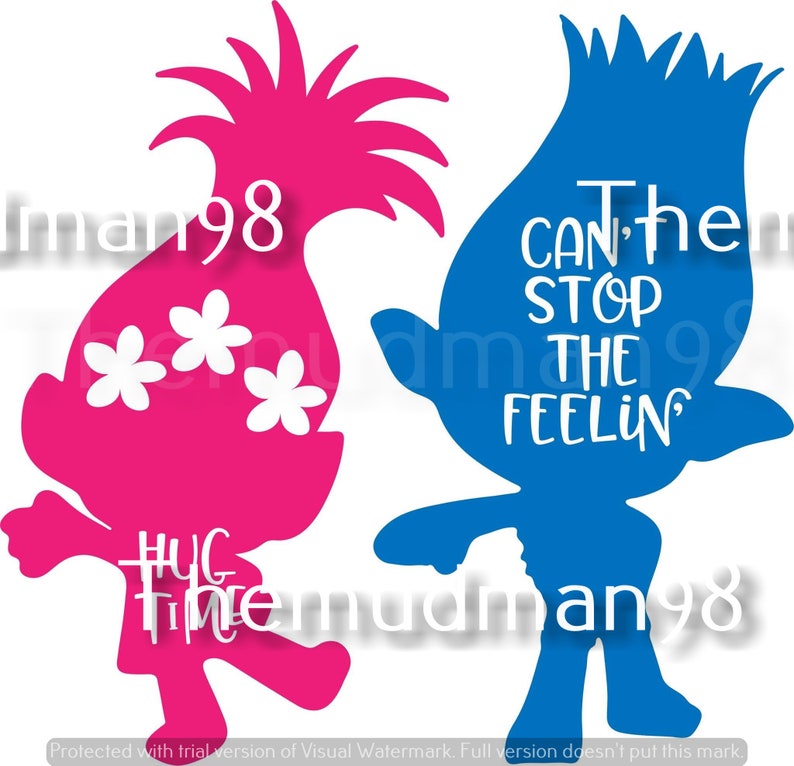 SVG Trolls Cricut Silhouette