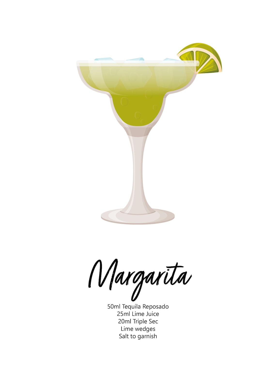 Margarita Cocktail Print, Margarita Poster, Cocktail Art, Bar Art
