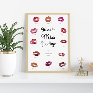 Hen Party - EDITABLE Kiss the Miss Goodbye! Digital Download Hen Party Decor