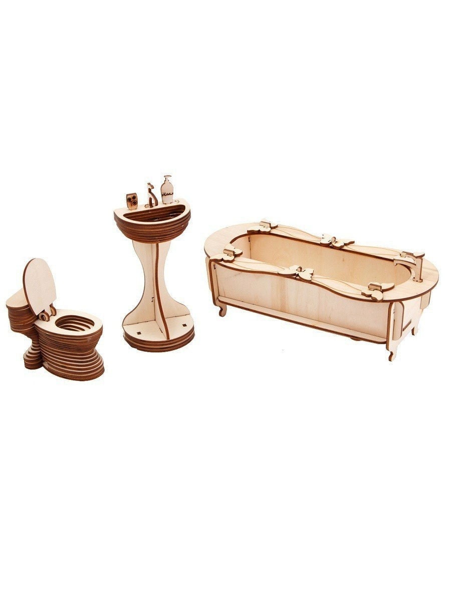 Miniature Bathroom Set Toilet for Dolls House Sink Bath Set Etsy