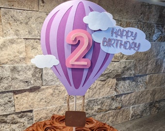 Hot Air Balloon Cake Topper, Air Balloon Topper, 3D cake topper, Custom Cake Topper, Hot Air Balloon Birthday, Cake Topper Decor