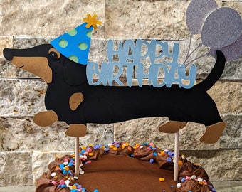 Dachshund Cake Topper, Dachshund Birthday, Dachshund Party, Weiner Dog Cake Topper, Weiner Dog Party, Dog Party, Dog Birthday Party