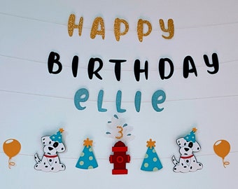 Dalmatian Birthday Banner, Dalmatian Garland, Dalmatian Party, Dog Party, Dog Birthday, Puppy Birthday, Puppy Birthday Decor