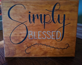 Simply Blessed | Wood Sign | Inspirational | Wall Decor