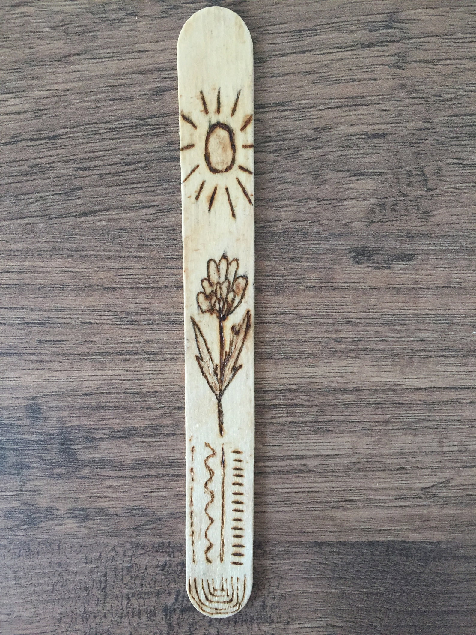 Wooden Burned Bookmarks pyrography design on tongue depressors Etsy