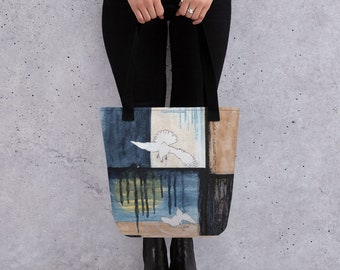 Rising. Tote bag designed from my original abstract painting.