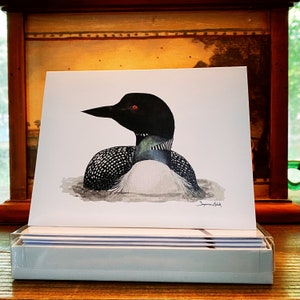 Loon Notecards, Boxed set of 10 cards and envelopes, designed with my original watercolor painting