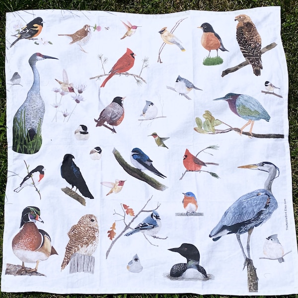 Our Favorite Birds Tea Towel, as featured in Birds & Blooms Magazine *ships same or next day, free shipping/gift wrap