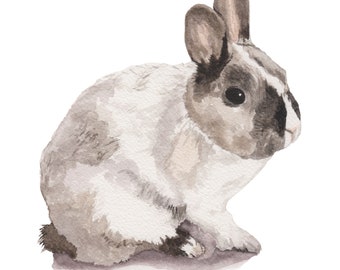 An especially sweet Bunny Rabbit, 5x7" Giclee Print of my original Watercolor Painting