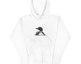 Loon Portrait, Unisex Hoodie, designed from my original watercolor painting for bird lovers