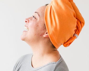 Organic Cotton Hair Towel Wrap for Curls and Plopping