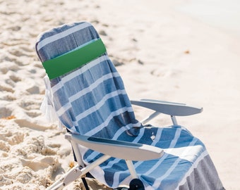 Lounge Chair Towel Holder, Pool Chair Towel Holder, Secure your Towel and Reserve your Beach Chair, Dark Green Beach Chair Towel Band