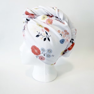 Floral Cotton Hair Towel Turban: Absorbent Hair Plop