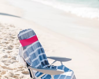 Lounge Chair Towel Holder, Pool Chair Towel Holder, Secure your Towel and Reserve your Beach Chair, Dark Pink Beach Chair Towel Band