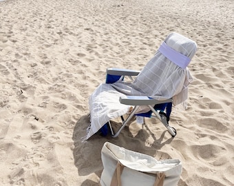 Beach Lounge Chair Towel Holder for Cruising and All Inclusive Resorts | Lilac Purple | Handmade in USA