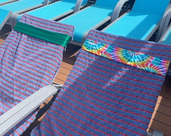 Lounge Chair Towel Holder, Pool Chair Towel Holder, towel clips, towel band, Secure your Towel and Reserve your Beach Chair