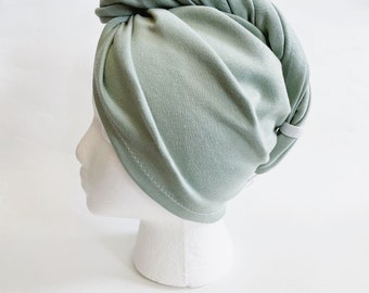 Sage Hair Plop Towel, Turban Style T-shirt Towel, Defrizz Hair Curly Hair, Cotton Blend Hair Towel for Healthy Hair