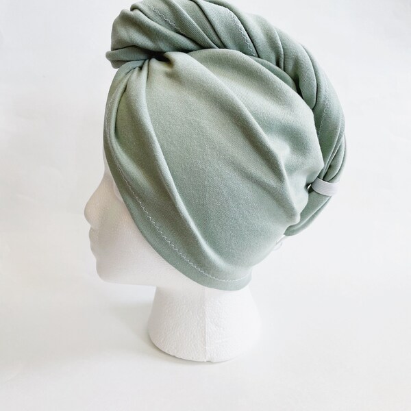 Sage Hair Plop Towel, Turban Style T-shirt Towel, Defrizz Hair Curly Hair, Cotton Blend Hair Towel for Healthy Hair