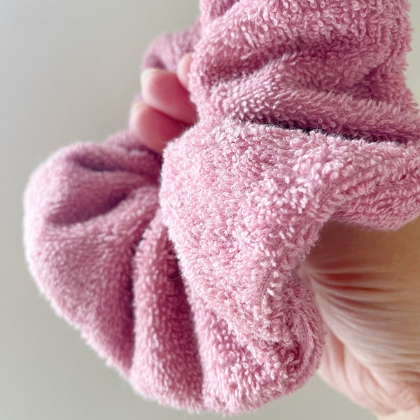 Jumbo Shower Towel Scrunchie for wet hair after washing, made from 100% cotton, oversized scrunchie, ready to ship, Dusty Pink