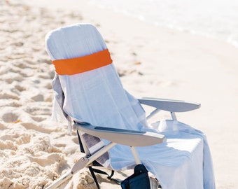 Lounge Chair Towel Holder for Cruising and All Inclusive Resorts | Orange | Handmade in USA
