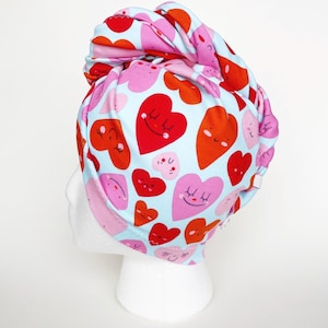 T-shirt Hair Towel for Curly Hair / 1 or 2 Layers / Handmade in USA / Gentle on Curls / Defrizz and Defines Curls / Fun Hearts