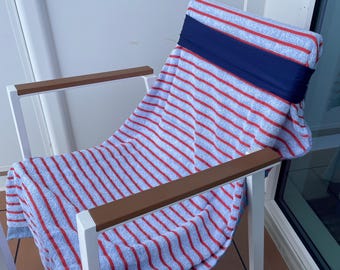 Beach Chair Towel Band Chair Saver, Pool Towel Scrunchie, Cruise Beach Vacation Essentials, Navy Blue