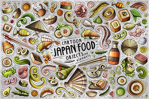 A vector illustration of Japanese Food Cuisine #Ad , #Sponsored,  #illustration#vector#Japanese#Cuisine