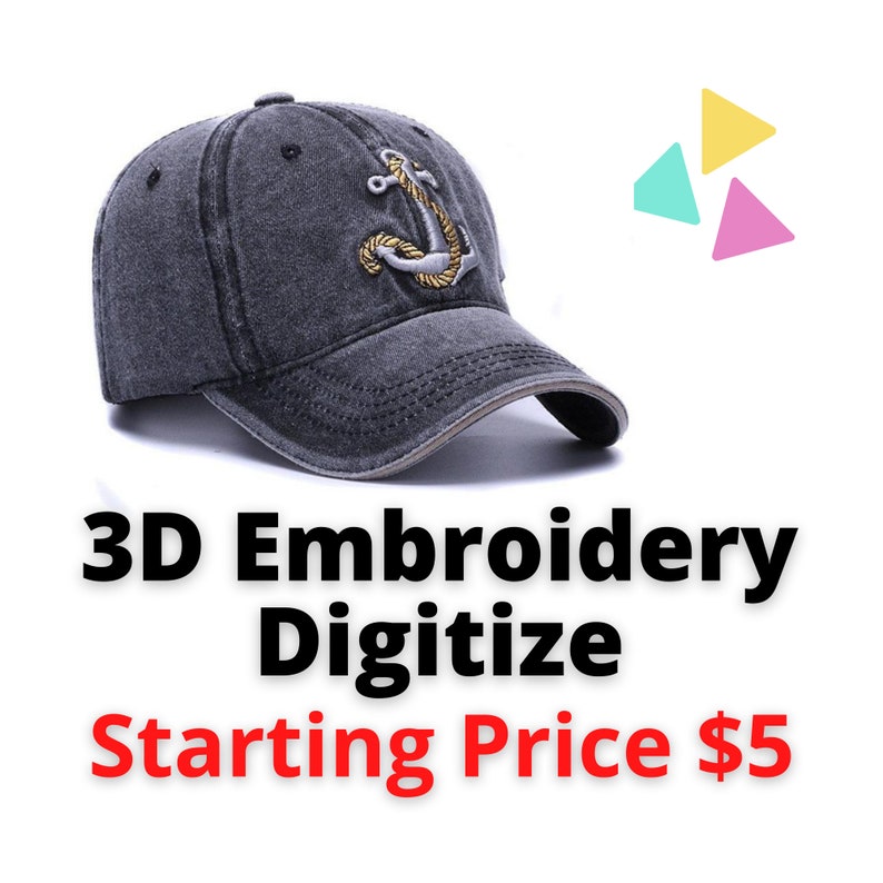 May include: A gray baseball cap with a curved brim, featuring a gold and white embroidered anchor design. The cap has a distressed look. Text on the image reads "3D Embroidery Digitize".