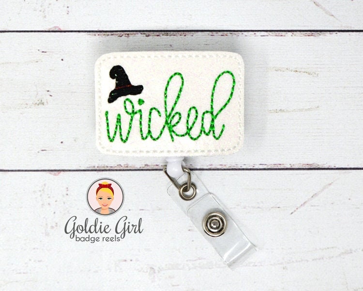 Wicked Badge Reel, Wicked Witch Name Badge, Halloween Badge Reel
