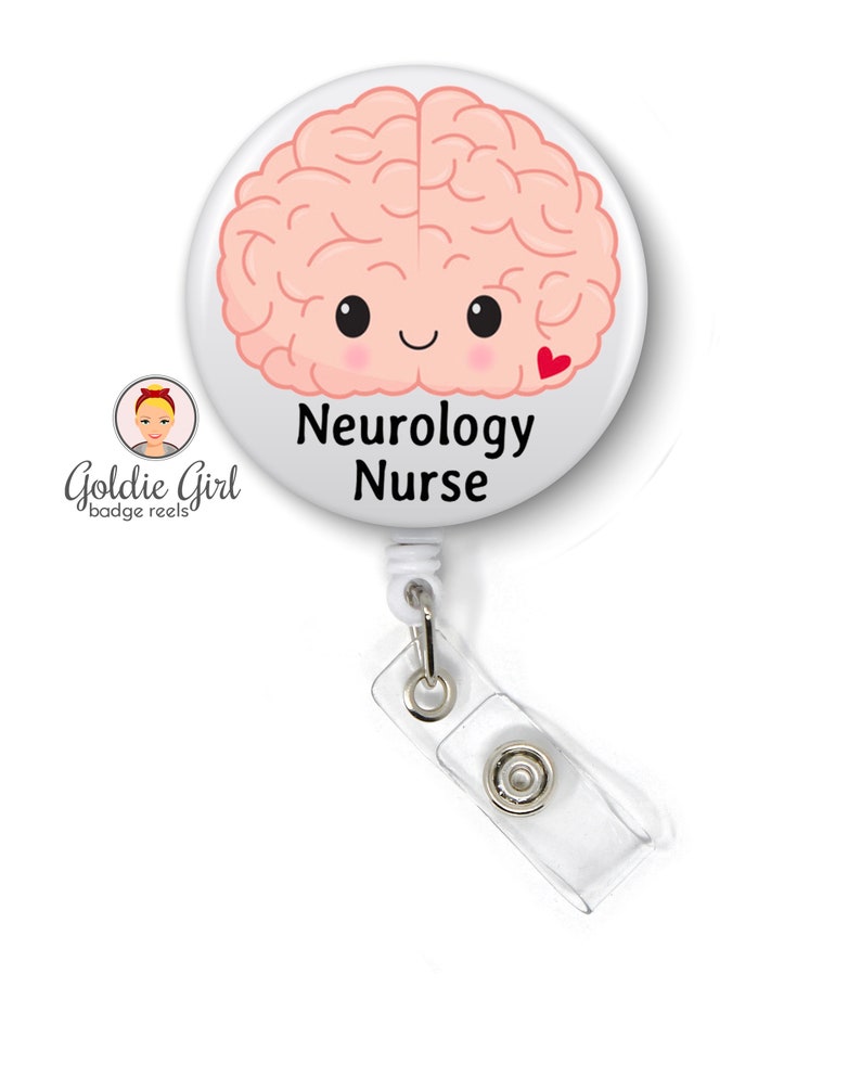 ID Badge Holder Retractable Badge Neuro Nurse Neurology Nurse Badge Reel Funny Neurology Gift Nurse Gift Badge Clip Name Badge Holder