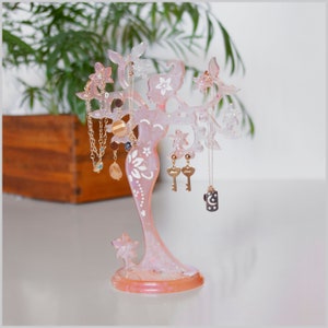 Jewelry organizer stand, earring stand,  jewelry holder, jewelry display, jewelry storage gift, resin, home decorations, necklace holder.