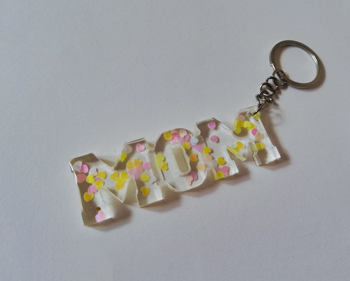 Mom Keychain, Resin Mom Keychain, Personalized Gift Keycin, Mothers Day