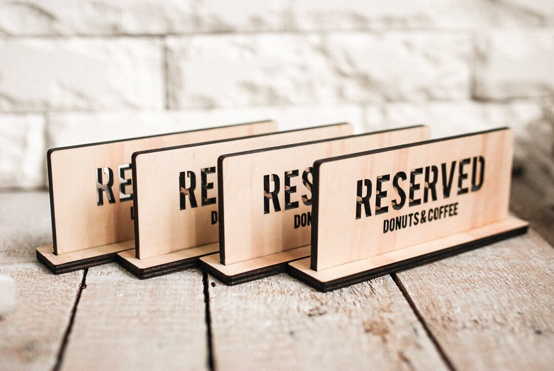 Wooden Reserved Sign for Restaurant Cafe Tabletop Reserve Plate Etsy