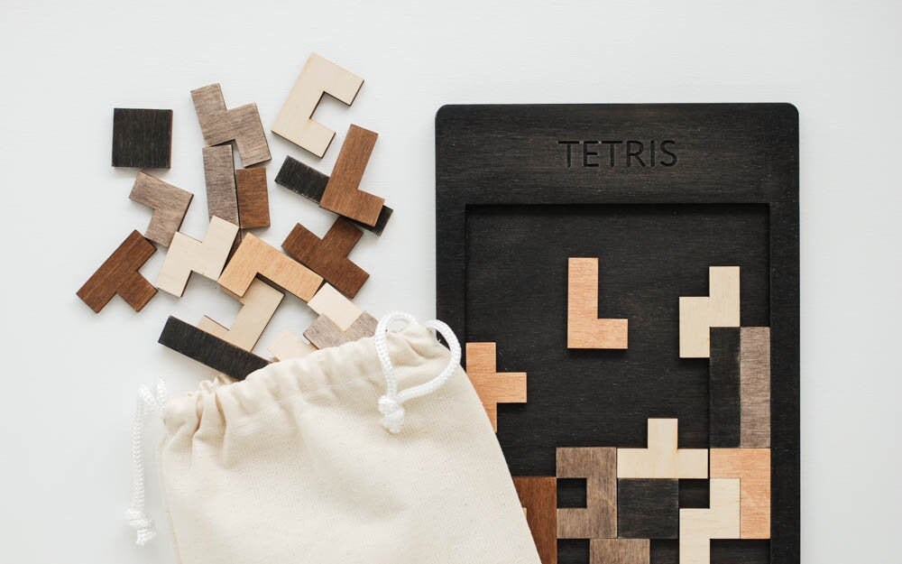 Tetris Board game Wooden puzzle Educational Toys School Etsy