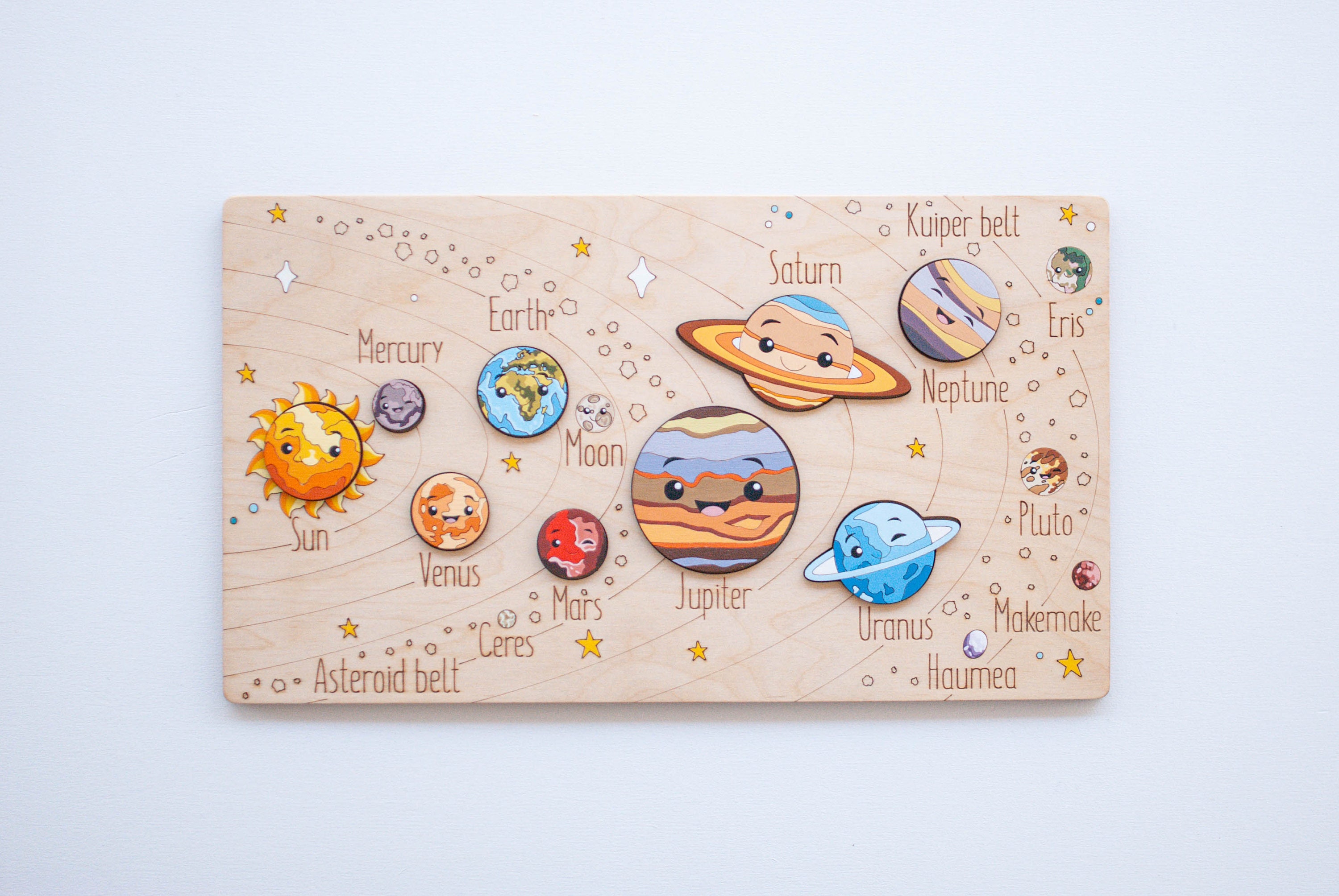 Sistema Solar y los Planetas Juguetes Montessori rompecabezas educativo de  madera juguetes educativos para niños y niños pequeños no tóxico hecho a  mano -  España