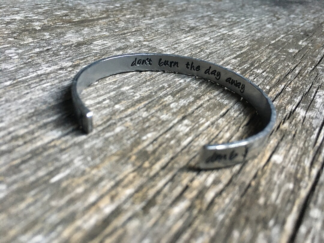 Aluminum Cuff With Custom Lyrics Etsy