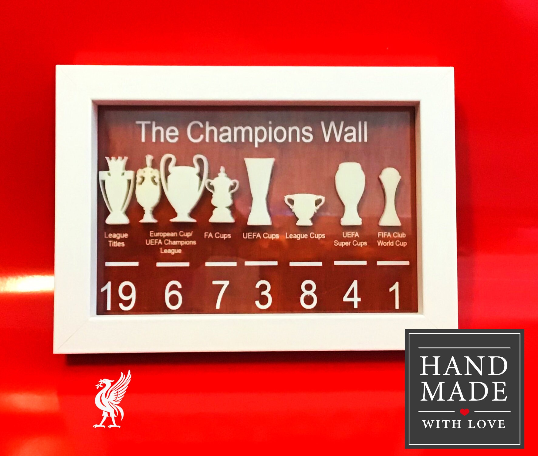 Liverpool FC Champions Wall Frame 3D Trophies Handmade Gift Etsy