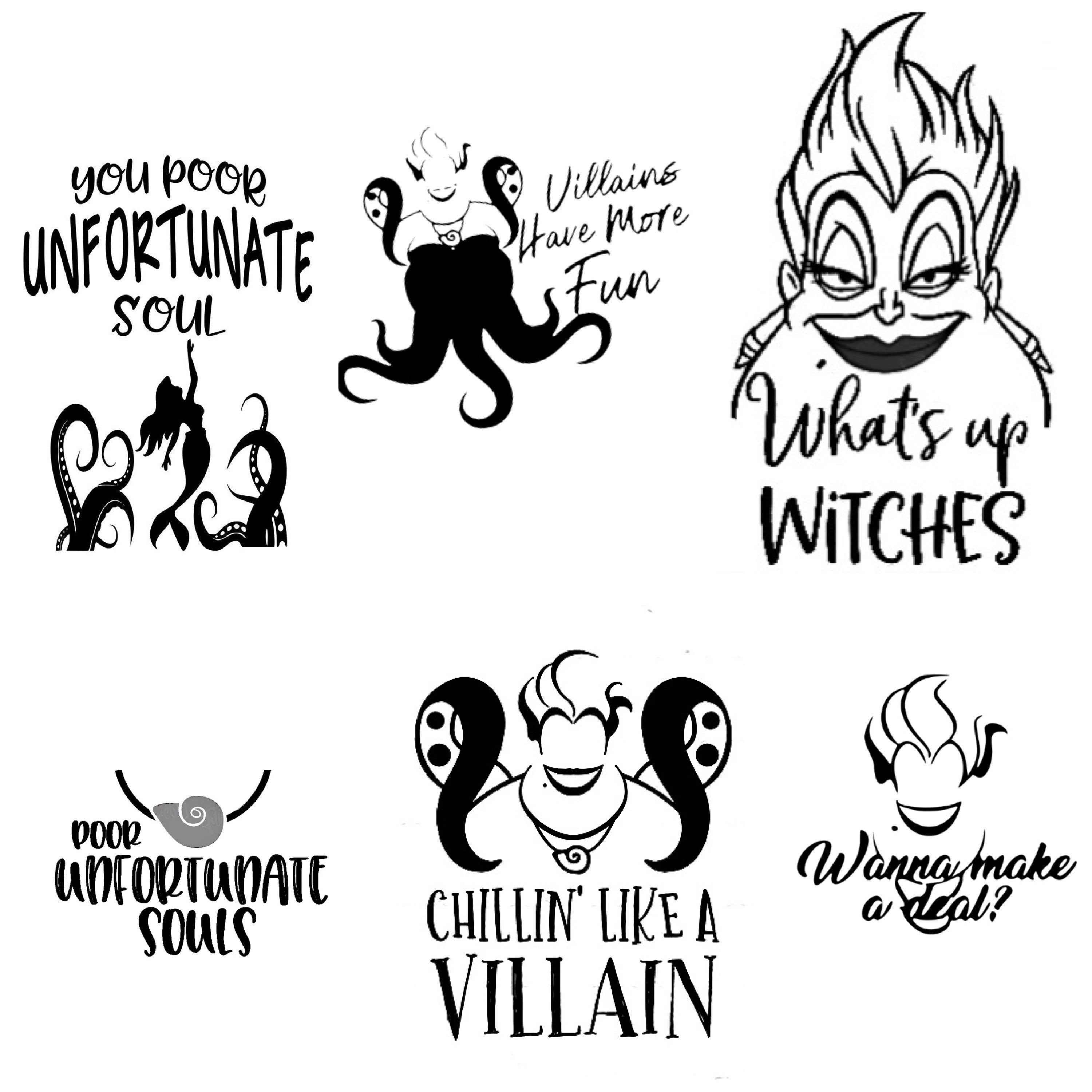 Ursula Themed Decals Etsy