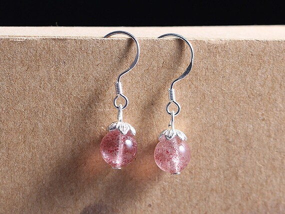 HCBYJ earring S925 Sterling Silver Cute Pink Strawberry Crystal cat Stud Earrings for Women HCBYJ earring S925 Sterling Silver Cute Pink Strawberry Crystal cat Stud Earrings for Women