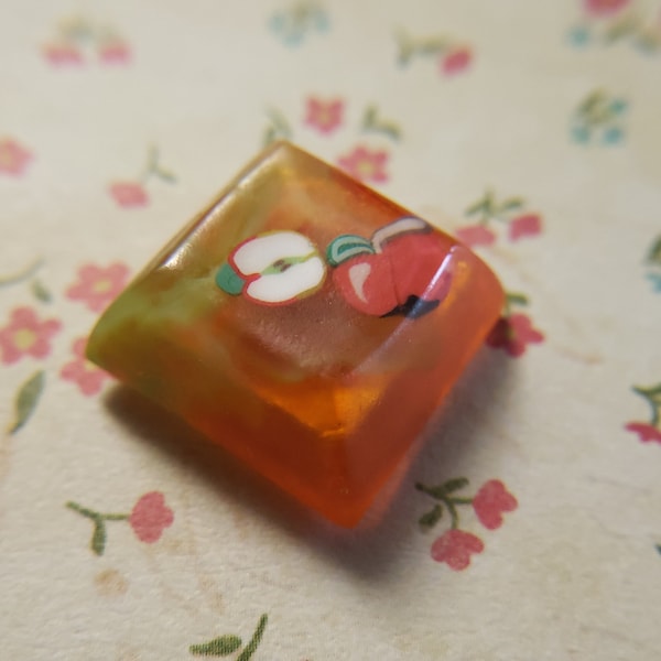 Handmade Resin DSA Profile Keycap, for Mechanical Keyboard, "Harvest" Apples