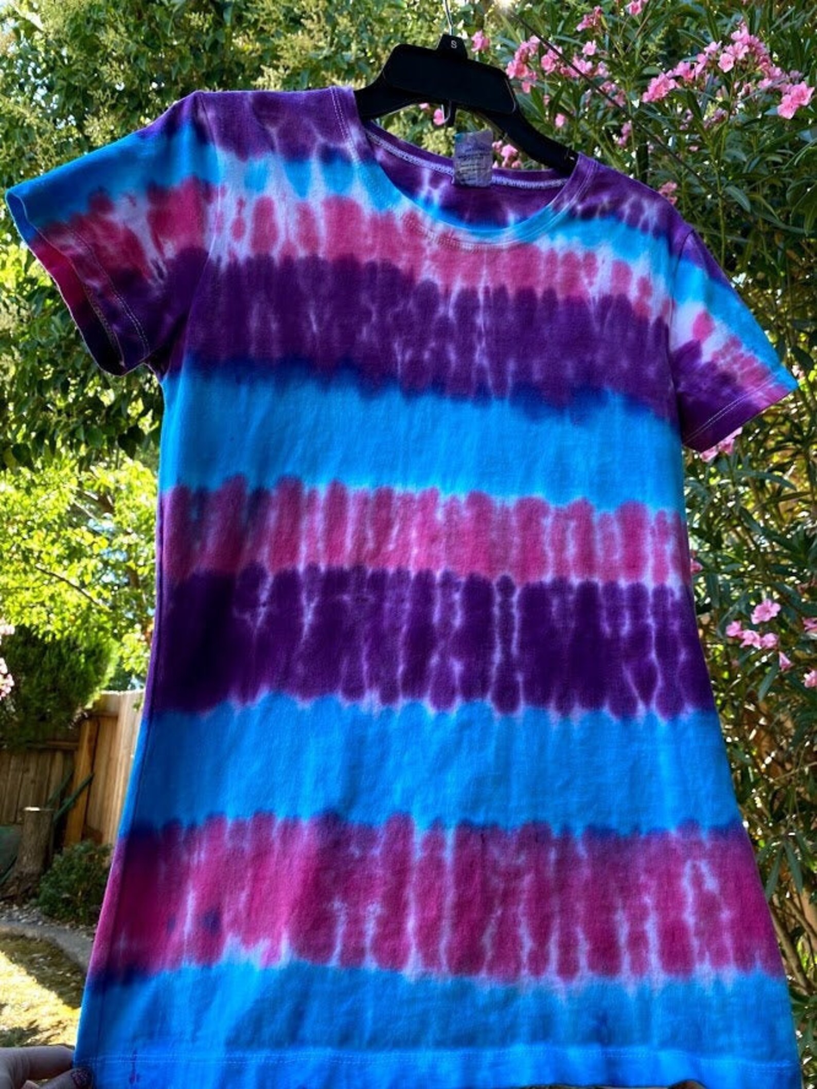 Purple Pink and Blue Horizontal Stripe Tie Dye Medium Unisex | Etsy