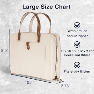 Canvas Bible Cover with Leather Accents by Bekah Rose | Zippered Purse Style image 7