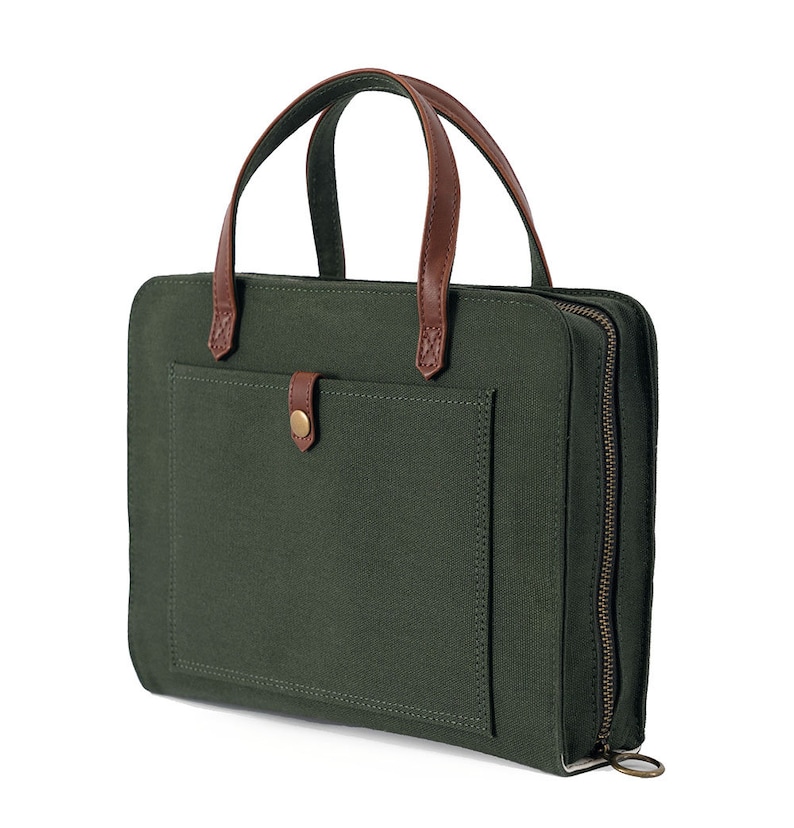 Canvas Bible Cover with Leather Accents by Bekah Rose | Zippered Purse Style image 6