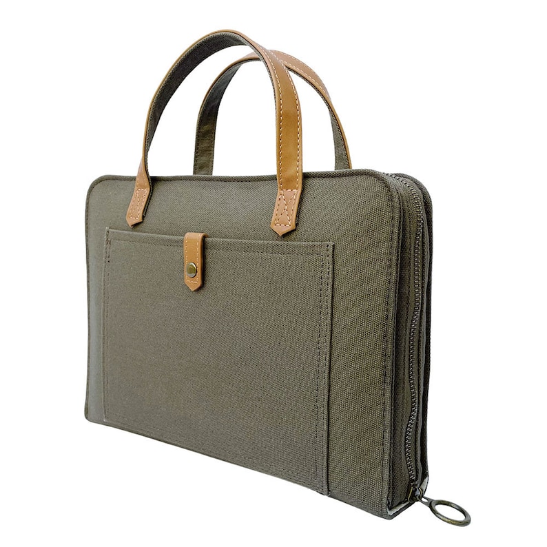Canvas Bible Cover with Leather Accents by Bekah Rose | Zippered Purse Style image 5