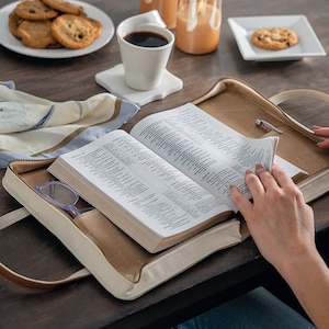 Canvas Bible Cover with Leather Accents by Bekah Rose | Zippered Purse Style image 9