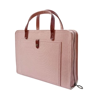 Dusty Rose Pink Canvas Bible Cover with Leather Accents by Bekah Rose