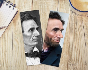 Abraham Lincoln Portrait Recreation Bookmark Double Sided | American Revolution | Great Men | Figures of History | History Gifts | Civil War
